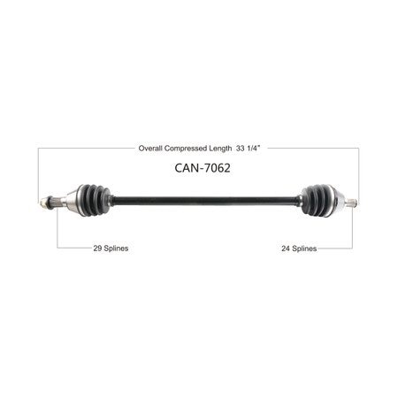 Wide Open OE Replacement CV Axle CAN AM Fr L/R X3 RS/XMR/XRC/XRS TURBOR/RR 18-20 CAN-7062